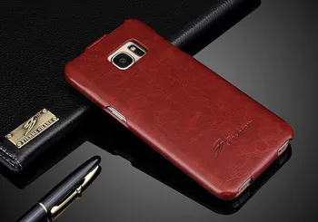 Natūralios Odos Vertikalus Flip Cover Case for Samsung Galaxy S7 Krašto Prekės Originalios Prabangos Plono Kompaktiškas Fundas Aukštos Kokybės