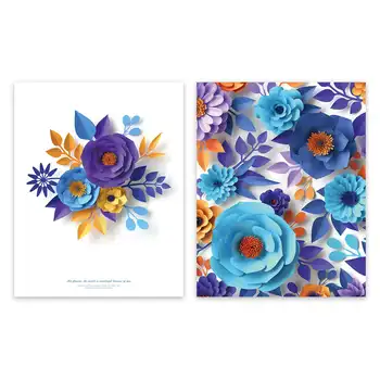 Abstract Blue Flower Sienos Meno Plakato Kūrybos 3D Augalų Paveikslai Tapyba Šiaurės šalių Sienos Nuotrauka Cuadros Eilėje Kambarį Apdaila
