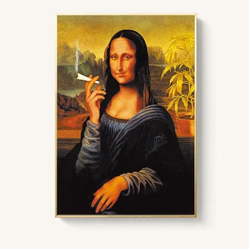 Drobė, Tapyba Juokinga klaidingą apie Mona Lisa rūkymas plakatas Sienos Meno Spaudinius Sienos Nuotraukas Kambarį Dekoro tapyba