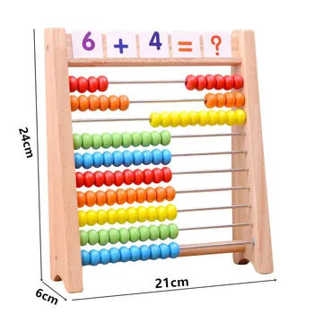 Mediniai Abacus Vaikai Anksti Matematikos Mokymosi Žaislas Numerių Skaičiavimo Skaičiavimo Karoliukai Abacus Montessori Ugdymo Mokymo Pagalba