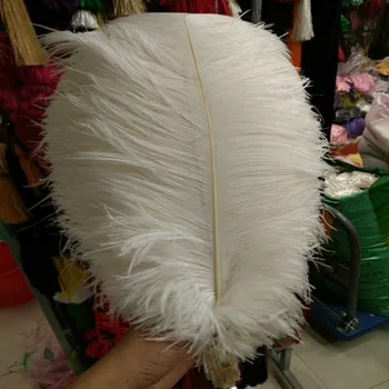 Gamtos balta stručio plunksna 40-45 cm / 16 to18 cm 50 vnt stručio plunksna, vestuvių papuošimai aukštos kokybės kamuolio