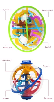 3D Smart Labirintas Kamuolys 110/118 lygis, INTELEKTO pusiausvyros Perplexus Magnetinis Marmuro Puzzle Žaidimas Magiškas Žvalgybos Ball Žaislas