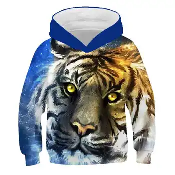 Prekės 2020 Naujas Tigras Gyvūnų Hoodies 3D Spausdinimo Hip-Hop Kietas Streetwear Berniukų, Mergaičių Drabužiai, Nauja Rudens Žiemos Dydis 4-14T Viršų