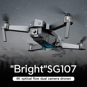 Wifi RC Drone 4K 1080P HD Dual Camera Dron Optinio Srauto Oro Sulankstomas Quadcopter FPV Tranai Ilgas Baterijos veikimo laikas Žaislai Vaikams