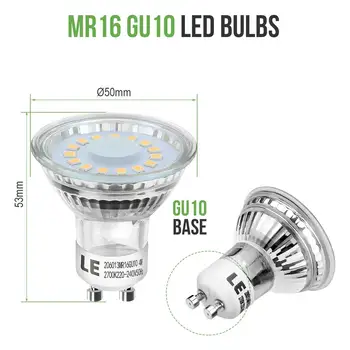 GU10 LED Lemputes, Lempos 40/50/60W Lygiavertis 3/4/5W 250/350/450lm Šiltai Balta 2700K 120 Spindulio Kampas[Energijos Klasė A+]-6PACK