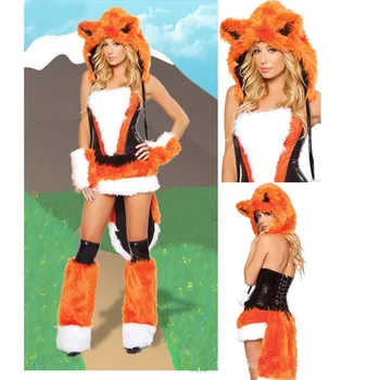 Nauja Seksuali Furry Vilkas Mergina Kostiumas vilkas moterų Kostiumai Helovinas Furry Kostiumai, moterims, Gyvūnų Cosplay Kostiumų Kalėdų Kostiumas