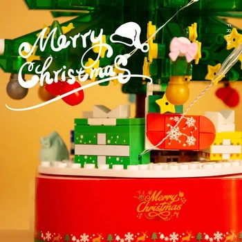 SEMBO Idėjų, Kalėdų Eglutė Su Music Box Modelio Blokai nustatytas Klasikinis Linksmų Kalėdų Dovanos, Švietimo Žaislai Vaikams