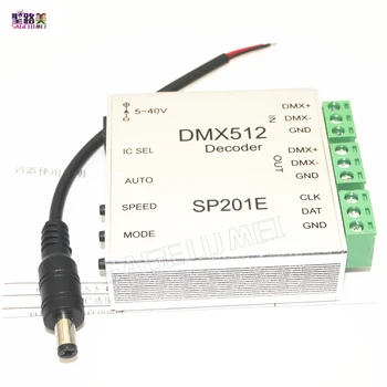 SP201E DMX512 dekoderis naudojimo instrukcija 2048 pikselių led valdiklis palaiko beveik visų rūšių LED-DRIVER-IC RGB valdiklis