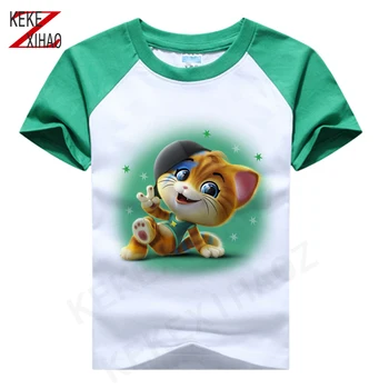 Berniukų marškinėliai Vasaros Gražių Animacinių filmų T-shirt Vaikams Drabužių Mergaičių Drabužius Berniukas Ir Girs, T-marškinėliai Kūdikio marškinėliai 44 Katės