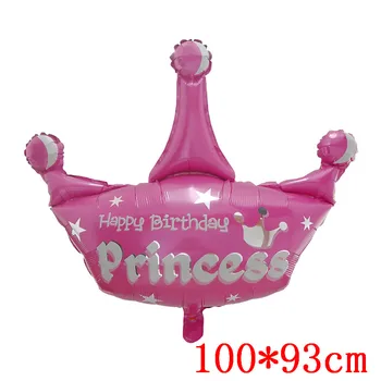 50pcs Didelis Auksu, rožinė Aukso Karūna Aliuminio Folija Helio Balionas Princesė, Princas Gimtadienio Dekoracija Vaikų Žaislai