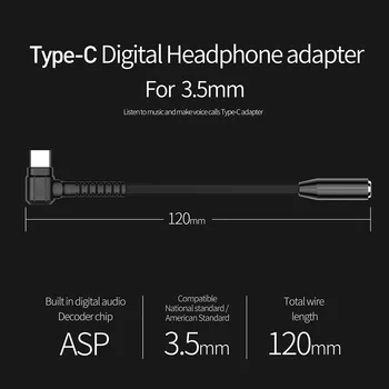 C tipo Ausinių Laidą 3.5 USB C Jack 3.5 mm AUX Ausinių Adapteris, Skirtas 
