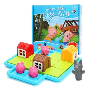 Smart Hide&Seek stalo Žaidimai Tris Mažai Piggies 48 Iššūkis Tirpalu Žaidimai, IQ Mokymo Žaislai Vaikams Oyuncak Dovanos