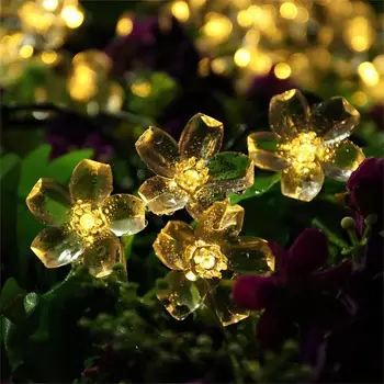 Saulės String Žibintai 50Led Gėlių Vandeniui String Fėja, Kalėdų Medžio Šviesos Šalis, Vestuvių, Naujųjų Metų Dekoracija Garliava