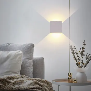 6W 12W lampada LED Aliuminis sieninis lengvųjų geležinkelių projekto Aikštėje LED sienos lempos naktiniai kambario, miegamojo sienų dekoras menas