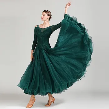 Pramoginiai rumba suknelės šokių konkursas kostiumai sklandžiai sportinių šokių suknelės ispanijos suknelė valsas šviesos kostiumai nėriniai