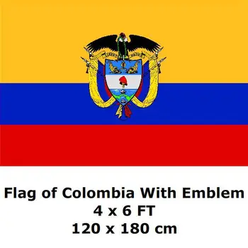 Kolumbija Su Emblema 120 x 180 cm Vėliavos 4X6FT 100D Poliesteris Kolumbijos Vėliavas Ir Plakatus, Nacionalinės Vėliavos Šalies Reklama