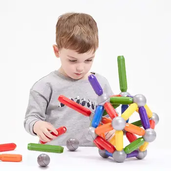 Didelis Magnetas Žaislas Lazdos & Metalo Kamuoliukus Magnetiniai Blokai Statybos Kūdikio Žaislai Dizaineris Švietimo Žaislas Vaikams