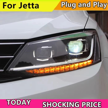 Automobilių Stiliaus priekinis žibintas, skirtas VW Jetta LED Šviesų Žibintas 2011-2017 VW Jetta LED Dienos Veikia Šviesos diodų (LED DRL Bi-Xenon HID
