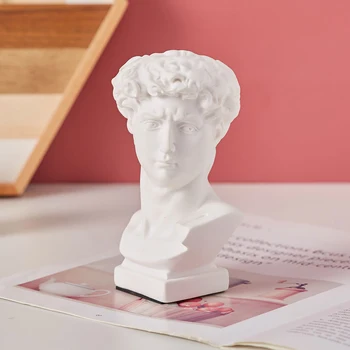 Derva Imitacija gipso vaza Dovydo Skulptūra galvos vaza Gėlių kompozicijų priedai Giuliano de' Medici Dovydo Namų Dekoracijos