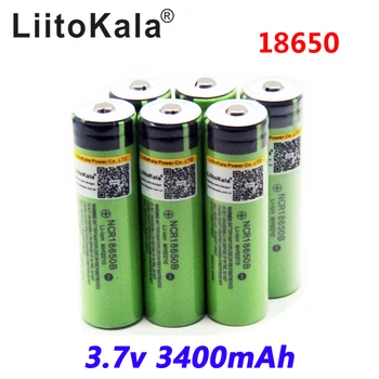 8pcs Liitokala nauji originalus 18650 baterija 3400 mah, 3,7 v ličio baterija NCR18650B 3400mah žibintuvėlio baterijos.