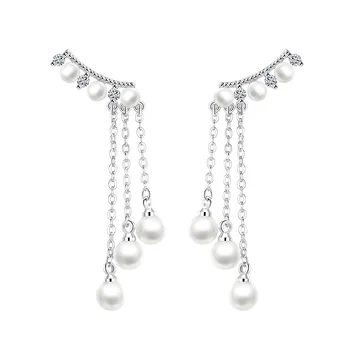 925 sterlingas sidabro karšto parduoti crystal pearl gėlių ponios kutai stud auskarai papuošalai Kovos su alergija moteris moteris