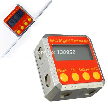 NAUJAS 2 Pusių Mini Magnetai Skaitmeninis Matlankis elektroninių Inclinometer Skaitmeninis Kampine Lauke Lygiu Priemonė, Elektroninių Kampo Matuoklis
