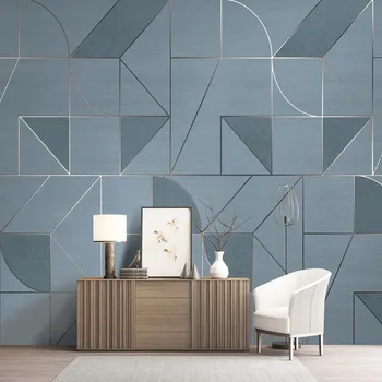 Custom Sienų Tapetai, 3D Stereo Kūrybos Geometrinės Linijos Šiuolaikinės Sidabro Abstraktūs Piešiniai Tapetai Gyvenimo Kambario, Miegamasis 3D Freska