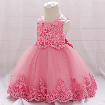 LZH 2021 Naujas Kūdikiams, kūdikių Mergaitės Suknelė Pearl Siuvinėjimų Suknelės Nėriniai Princesė Dress Baby 1 Metų Gimtadienio Kalėdų Vakarėlį Kostiumas