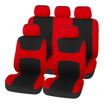 NAUJAS ATVYKIMO - AUTOYOUTH Universalus Tinka Automobilių Sėdynių užvalkalai 9PCS Pilną Apsaugų Rinkinį,oro Pagalvė Compatiable, Juoda su Raudona
