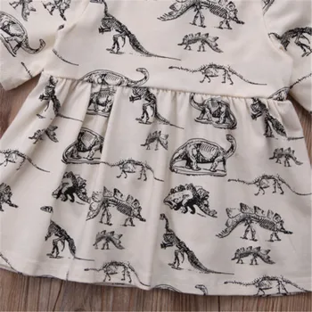 Naujagimiai, Vaikai, Kūdikis, Mergaitė, Dinozauras Spausdinti Tutu Suknelė Bamblys Mergaičių Vasaros Trumpomis Rankovėmis Sundress Drabužiai