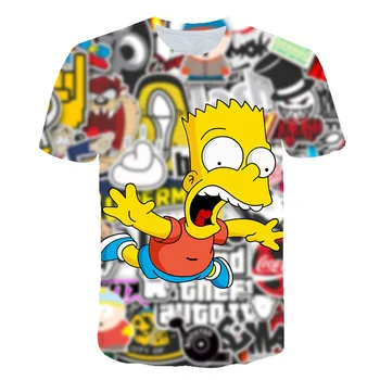 Simpsonai Homeras 3d Print T Shirt Bart Simpson House Drabužių Homer Simpsons Palaidinukė Kostiumas Vyrams/moterims Simpson Šeimos Marškinius