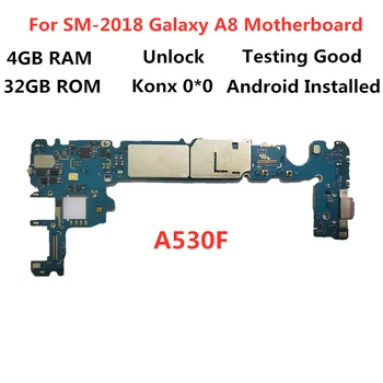 SamuelT Originalus Samsung Galaxy 2018 Galaxy A8 Atrakinta mainboard A530F plokštė 32GB Logika kompaktiškas