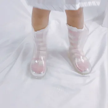 2018 m. Vaikams Lietaus Batai Pavasario Kūdikių Mergaičių Grožio Skaidraus Rainboots Guminiai Batai Bamblys Berniukai Želė batai
