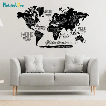 Jungtinių Amerikos valstijų Žemėlapis Didelis Pasaulio Žemėlapis, Vinilo Sienos Lipdukas Namų dekoro tapetai Kūrybos Sienos Lipdukai BB185