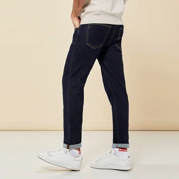 KUEGOU Medvilnės rudenį Vyras jeans mėlyna juoda Micro elastingumą džinsai slim Mados Aukštos kokybės džinsai vyrų Kelnių užtrauktukas dydis KK-2905