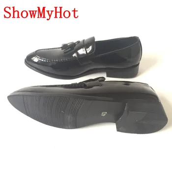 ShowMyHot Kutas atkreipė microfibe Odos Vyrai, Suknelė, batai Verslo koja batus retro Bullock Britų pavasario rudens batai