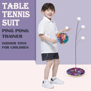 Nešiojamų Vaikų Stalo Teniso Rinkinys Treneris Ping Pong Irklas Teniso Mašina, Namų Mokymo Raketę Žaislai Vaikams Patalpų Sporto Žaidimas