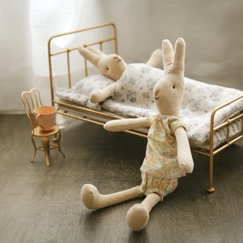 Įvairovė Žaislai Brown Bunny Medžiaga Lėlės, Meno Rankų darbo Lėlės Medvilnės Lops Skudurines Lėlės Apsirengęs Ilgas ausis Triušio iškamša Žaislai