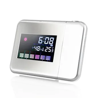 Skaitmeninis LCD Projekcija LED Ekranas, Žadintuvas Oro Atidėjimo Funkcija, Temperatūros Termometras, Drėgmės Stalo Laikrodis Dekoras