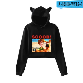 Scooby Doo Hoodies Moterų Seksualus, Atviras Juosmens Palaidinės esi Geriausia Mama Laiškas Spausdinti Trumpas Hoodies Scoob! Moterų Pasėlių Hoodies
