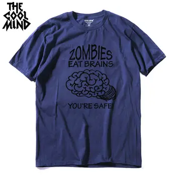 Į COOLMIND atsitiktinis o-kaklo prarasti zombiai valgyti smegenų vyrų marškinėliai trumpomis rankovėmis medvilnė crewneck kietas juokinga T shirt mens