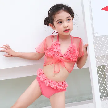 2020 m. Vaikų Drabužius Vasaros maudymosi kostiumėlį Mergina Seksuali Bikini Paplūdimys Trijų dalių Kostiumą Mergina Mados maudymosi kostiumėlį