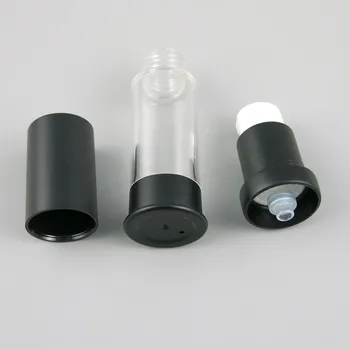7ML Nešiojamų Daugkartiniai Kosmetikos Beoriu Buteliai Plastiko Valymo Siurblys Losjonas Konteineriai su juodais Dangteliais, 12pcs