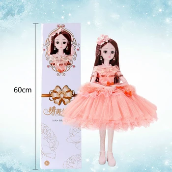 60cm 3D Akis Gražus 1/3 BJD Doll Nustatyti Mergina Mados Grožio Žaislai Vaikams Princesė Modeliavimas Mergina Lėlės Geriausia Gimtadienio Dovana
