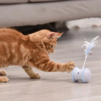 Elektroninių Naminių Kačių Plunksnų Žaislas Funny Cat Stick Protingas Elektros Balanso Automobilių Mielas Atsparūs Braižymui Katė Įkrovimo