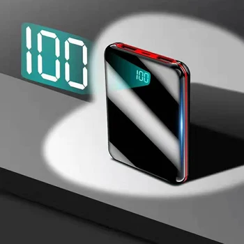 Karšto Pardavimo Mini Galios Banko 30000mah PowerBank LED Išorės Baterija 2 USB Nešiojamas Įkroviklis Dropshipping
