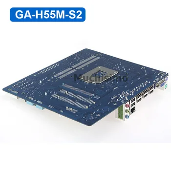 LGA 1156 GIGABYTE GA-H55M-S2 Plokštė Intel H55 DDR3 8GB Core i7 i5, I3 CPU Desktop 8 GB SATA II Originalus H55M-S2 Mainboard