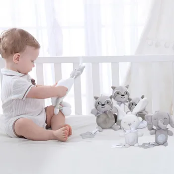Kūdikių Žaislų, Animacinių Filmų Gyvūnų Vežimėlio Teether Pakabukas 0-1 Metų Amžiaus Kūdikiui Lobis Akustinės Muzikos Automobilių Kabinti Lovos Kabo
