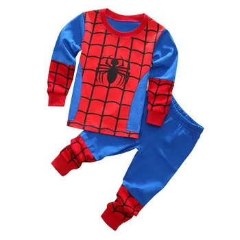 Animacinių filmų pižama berniukas voras, geležinis žmogus ir vaikų kostiumas grynos medvilnės