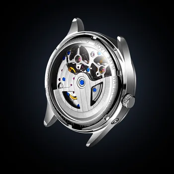 DOM Mechaniniai Laikrodžiai Vyrams Skeletas Žiūrėti Mechaninė Automatinė Vyrai Laikrodžiai Vandeniui Savarankiškai likvidavimo Laikrodis Nerūdijančio Plieno V-1270